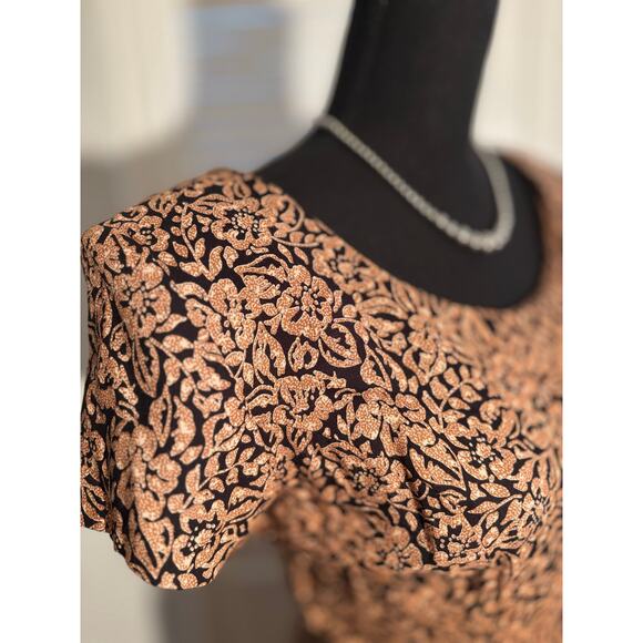 JESSICA HOWARD VINTAGE Tie Wrap Drape Midi Dress W Front Slit - Picture 4 of 9